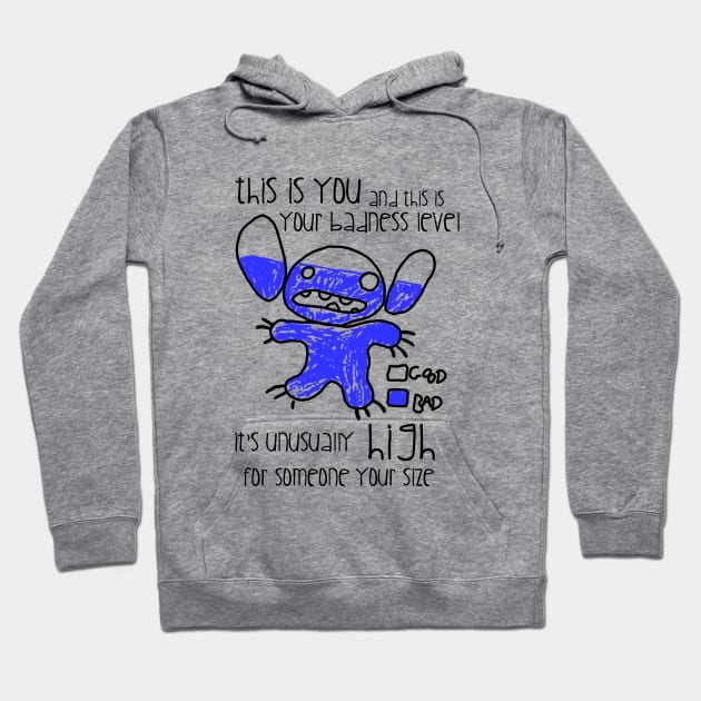 Badness level - blue Hoodie by Shankie